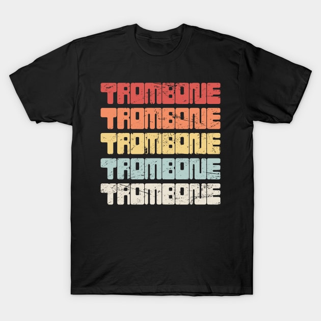 Vintage 70s TROMBONE Text | Marching Band T-Shirt by MeatMan